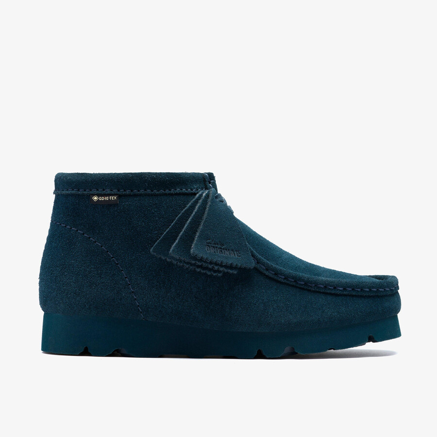 buty wallabee gore-tex - ciemnozielony zamsz